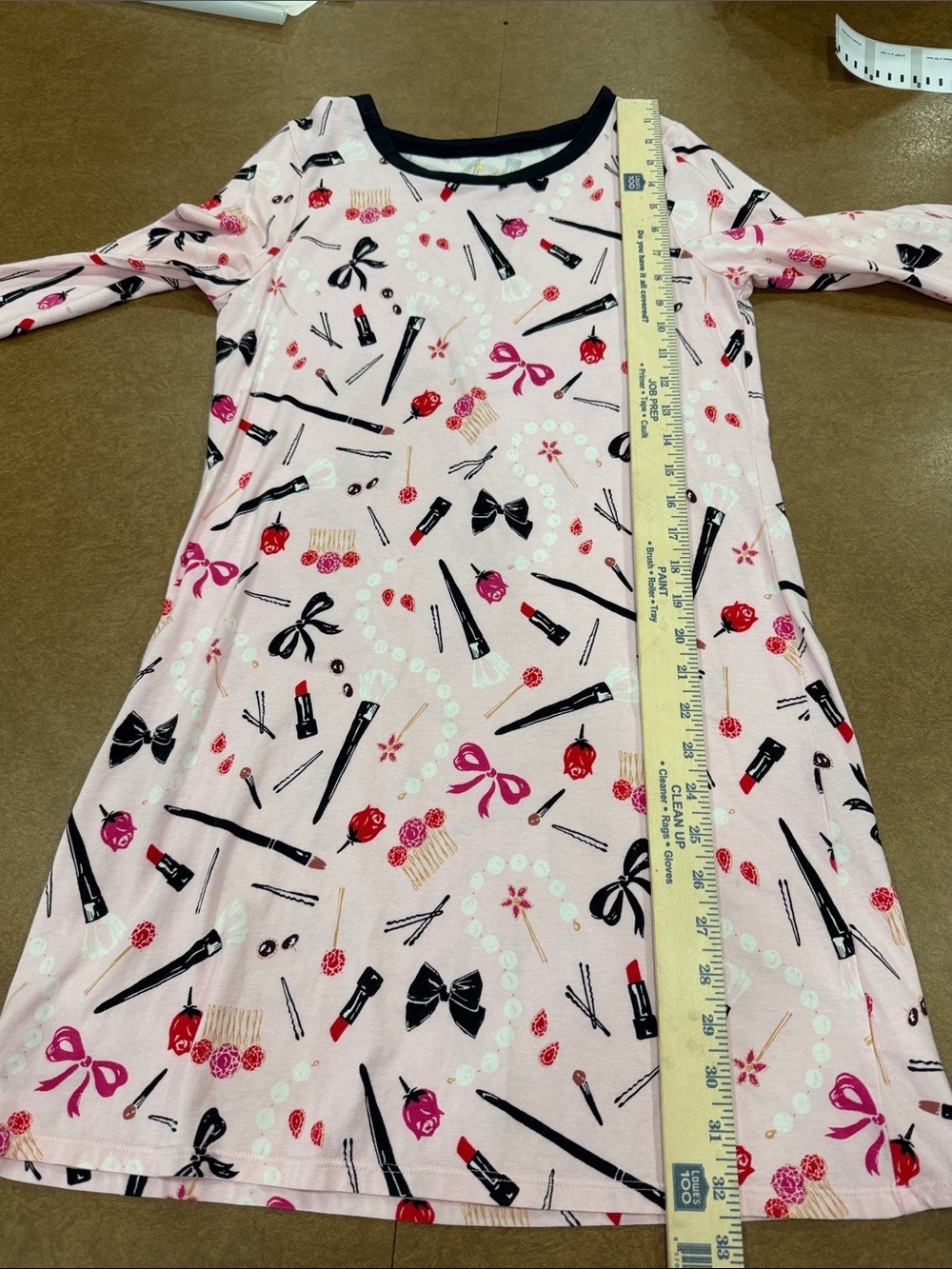 Kate Spade Brushed Cotton Pink Makeup Print Long Sleeve Tunic Long Sleeved XS - Picture 5 of 6